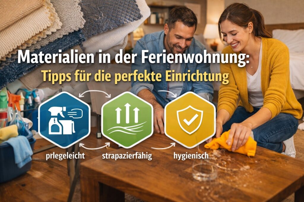 Materialauswahl für Ferienwohnungen: Tipps zur Pflegeleichtigkeit, Strapazierfähigkeit und Hygiene. Perfekte Einrichtung.